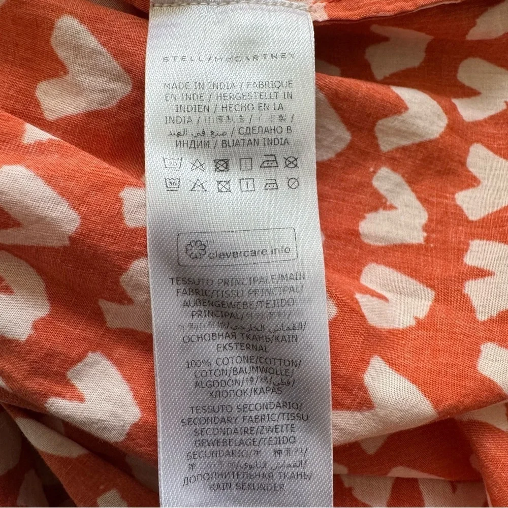 Stella McCartney Orange Flamingo Heart Tiered Dress in size 8 YR Girls
